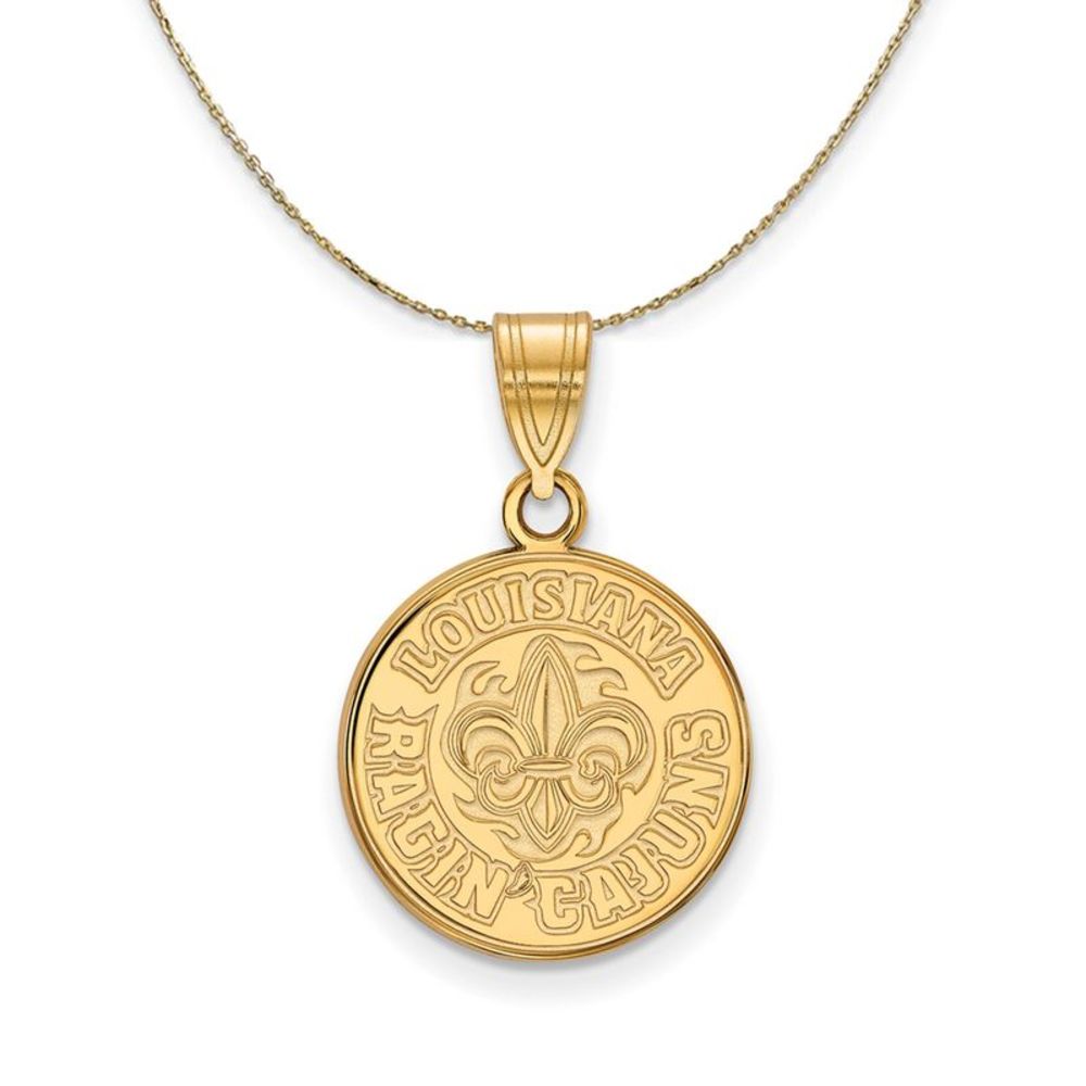 14k Gold U. of Louisiana at Lafayette Medium Necklace - 22 Inch